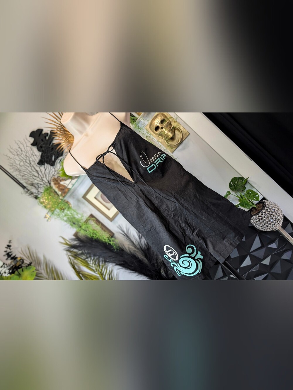 Ocean Drip Coastal Custom Made Linen Romper SM
